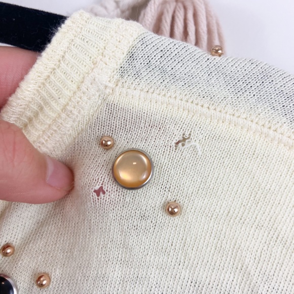 Free People Wild Ride Beaded Henley In Egg Shell - Picture 6 of 8